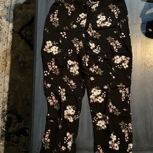 Block and floral soft joggers